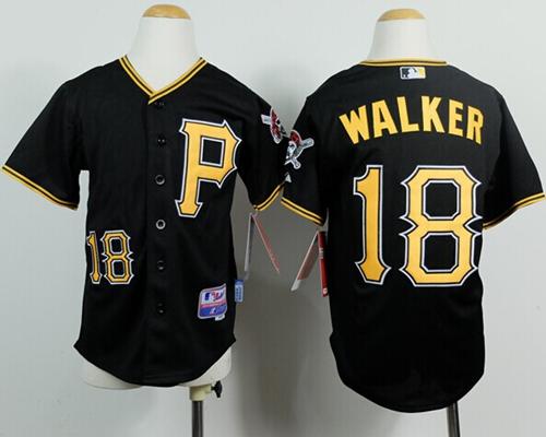 Pirates #18 Neil Walker Black Cool Base Stitched Youth MLB Jersey - Click Image to Close